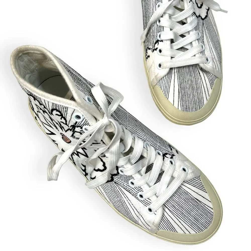Saint Laurent Signature Court Surf Bang Embroidered High Top Sneakers Men's 39
